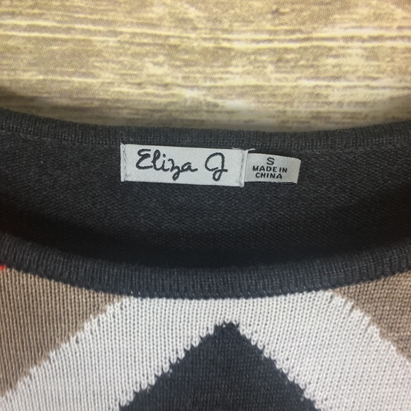 Eliza J women's sweater dress size Small geometric - Picture 3 of 7